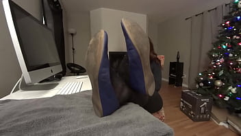 Preview 1 of Brazzers Com Xxxnxxx - Employee Worship&#039_s his Bosses Soft,  Sexy,  Perfect Nylon Soles After Hours (FULL Video)