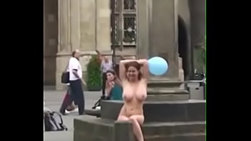 Preview 4 of In Snow With Mom - Hot and sexy girl nude in public place