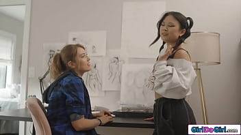 Preview 2 of Ben 10 And Jam - Asian coed Lulu Chu seduces former babysitter Electra Rayne