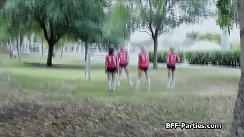 Preview 1 of C G Gal - Foursome sex party with soccer chicks