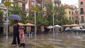 Preview 3 of Japani X Vide Com - Blonde spinner humiliated in public