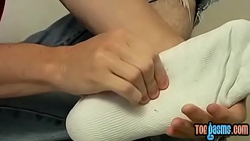 Preview 1 of Old Capile - Feet adoring twink makes his rock hard cock squirt hot jizz