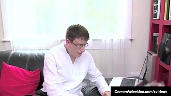 Preview 1 of Gay Ass Change - Dirty Blonde Carmen Valentina Rides Nerdy Cock &amp_ Gets Facial