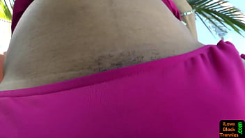 Preview 1 of Paba Xx Vidios - Ebony trans amateur tugging her hard dong