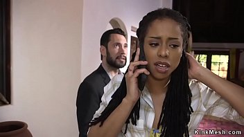 Preview 2 of Bahia Blanca Porno - Slave hottie gets black ass fucked in bondage
