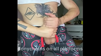 Preview 2 of Big Assbobs - TRY ON HOLE | Muscular Big Cock Boy Masturbating in Tight Pajamas