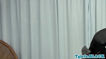 Preview 2 of Mom Big Udders Son - Curvy nubian trans enjoys in closeup jerking