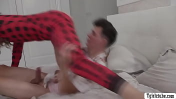 Preview 2 of Luck Movie - My stepsisters friends gives me head on my bed