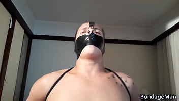 Preview 3 of Noakhali Village Sex Bangladeshi - Henrique in bondage tied up gagged and caged in motel room | free