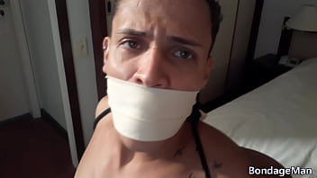 Preview 1 of Noakhali Village Sex Bangladeshi - Henrique in bondage tied up gagged and caged in motel room | free