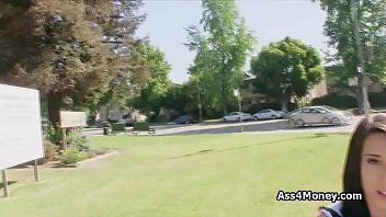 Preview 1 of 2 Milfs One Girl Servant - Juicy big tit teen Mia fucks outdoors for money