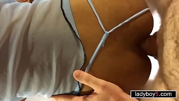 Preview 4 of Tale Condom Off - First timer ladyboy amateur blowjob and anal doggystyle