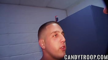 Preview 1 of Sax Movi Download - Young blond guy sucks two hard dicks in the army