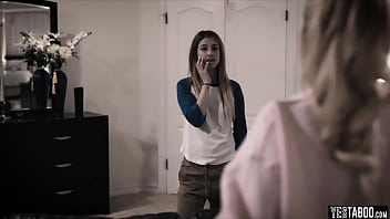 Preview 1 of Mom Salpeeg Son Fuck Her - Conservative step mom convinces BF to fuck lesbian daughter
