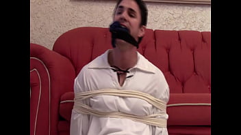 Preview 3 of Has A Boyfriend - Peter handgagged,  stuffed mouth with socks and exposed wearing lycra pants 1 FREE