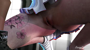 Preview 4 of Dani Daniels Blue Dress - White Girl Fucked in the Ass by bbc Rastafarian Blackman - Interracial Anal - sassyComics