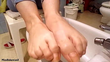 Preview 4 of Ass Friends Tongue - Washing Extremely Dirty Feet - Close Up (TEASER)