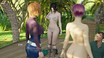 Preview 1 of Rimjob Piss Cum - Taboo University #49 - Busty Red Head With Glasses Exposes Her Massive Cock To Us - 3D Porn Games