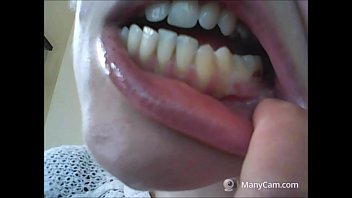 Preview 4 of Super Hot Bitch Model - Chantal lets you explore her mouth: teeth,  saliva,  gums and tongue .. would you like to go in?