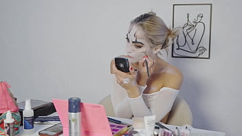 Preview 3 of Anime Comix Free Sex - Harley Quinn Makeup Tutorial by Miss Daisy Diamond for Halloween