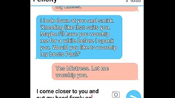 Preview 3 of Old Man Yound Buaty Girls - Sexting Mistress needs her worshipful dungeon boy