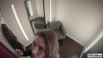 Preview 1 of School Sir Sex Girl - Mila Azul show her big natural tits in a shop and masturbates hard