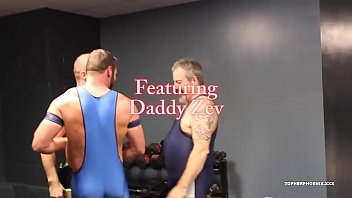 Preview 1 of Retro Titfight Catfight - Raw Locker Room Bear Threesome