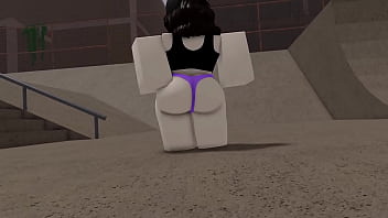 Preview 1 of Porn Hub Mexico - Roblox Emo Girl pulls up her tanktop for you in Public
