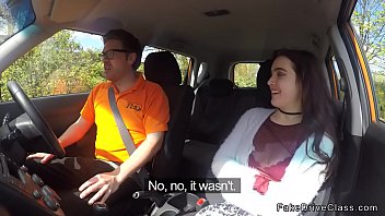 Preview 2 of Amuture Slut - Natural brunette student rides instructor