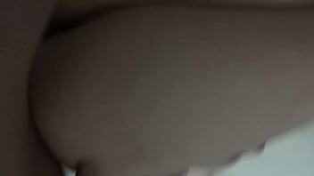 Preview 4 of Asian Teen Girl Hard Fucking - Ebony tranny loves getting her tits jizzed on