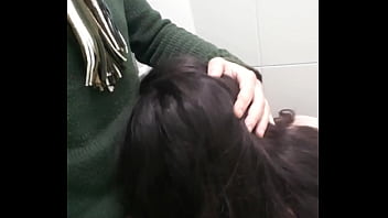 Preview 3 of Lebanese Lesbian Tima - Blowjob in a public Romanian&#039_s Museum bathroom(short clip)