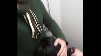 Preview 4 of Lebanese Lesbian Tima - Blowjob in a public Romanian&#039_s Museum bathroom(short clip)