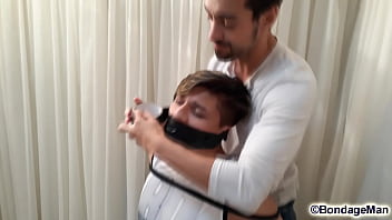 Preview 1 of Gay Big Dick Boy - Axel Gag Testgagged several times for gag test from Bdman