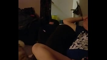 Preview 3 of Fax 309 Porn - Wife touching herself on couch her in the background
