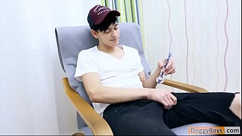 Preview 2 of Tite Anal Pain Full - Hung Twink Boy Leo Enjoys Anal Play