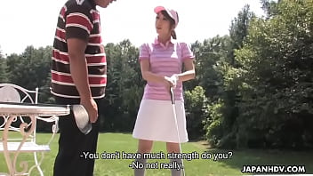 Preview 2 of Stocking Into Pussy - Teen Asian golfer sucking cock then gets a facial