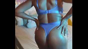 Preview 1 of Sasha Grey First Anal Dp - On my way to bed in my blue lingerie to touch myself a little