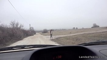 Preview 1 of Kcollege Ff - Stranded teen hitchhiker gives blowjob