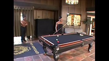 Preview 1 of Zex In Saree - Muscular fellow gives some lessons of 8-Ball pool to ebony chick