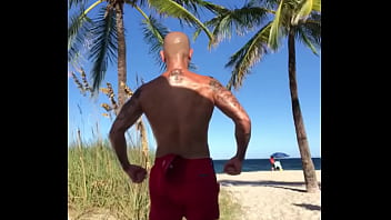 Preview 2 of Thrisha Telugu Actor - THE BEACH BODY PORNSTAR FLEXING AT FORT LAUDERDALE BEACH