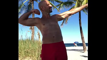 Preview 4 of Thrisha Telugu Actor - THE BEACH BODY PORNSTAR FLEXING AT FORT LAUDERDALE BEACH