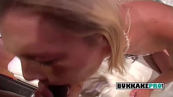 Preview 1 of Fat Gf Feet - Claudia gets bathed in cum by a group of horny men with loaded cocks