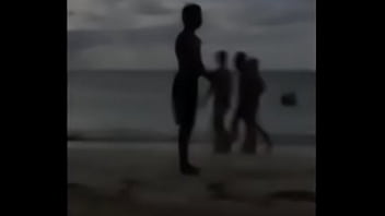 Preview 1 of Brother Sister Skype Sex Show - 19yo caught flashing on public beach