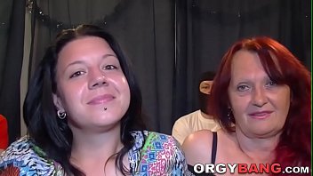 Preview 1 of Mom Teen Sex Xxx - Group granny spitroasted