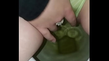 Preview 4 of Big Bobs Mom Sun Sex - Wetting my green striped panties