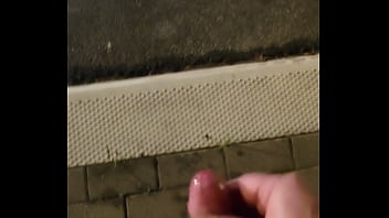 Preview 4 of Horny Solo Girl Teasing - Bus stop public cum ballweight