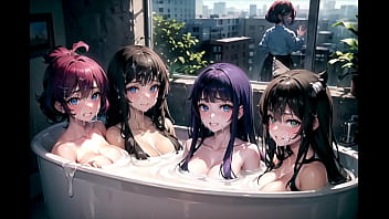Preview 3 of Download Free Porn Videos - Beautiful girls bathing in a sperm bath (hentai-japanese) (ai generated)