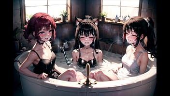 Preview 1 of Download Free Porn Videos - Beautiful girls bathing in a sperm bath (hentai-japanese) (ai generated)