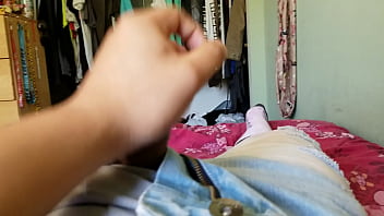 Preview 1 of Teens Tide In Rope Punishment - Cumming from jerking dick
