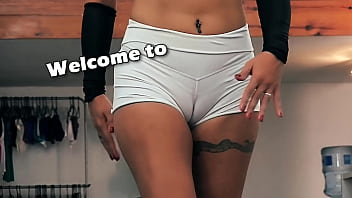 Preview 1 of Secretly Jerks Me Off - BIG ASS BABE using HAND DILDO To Rough Her Cameltoe Pussy